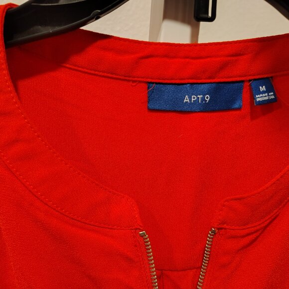 Apt. 9 Women's Red Tank Top with Zipper in Front Size Medium Polyester - Picture 6 of 11
